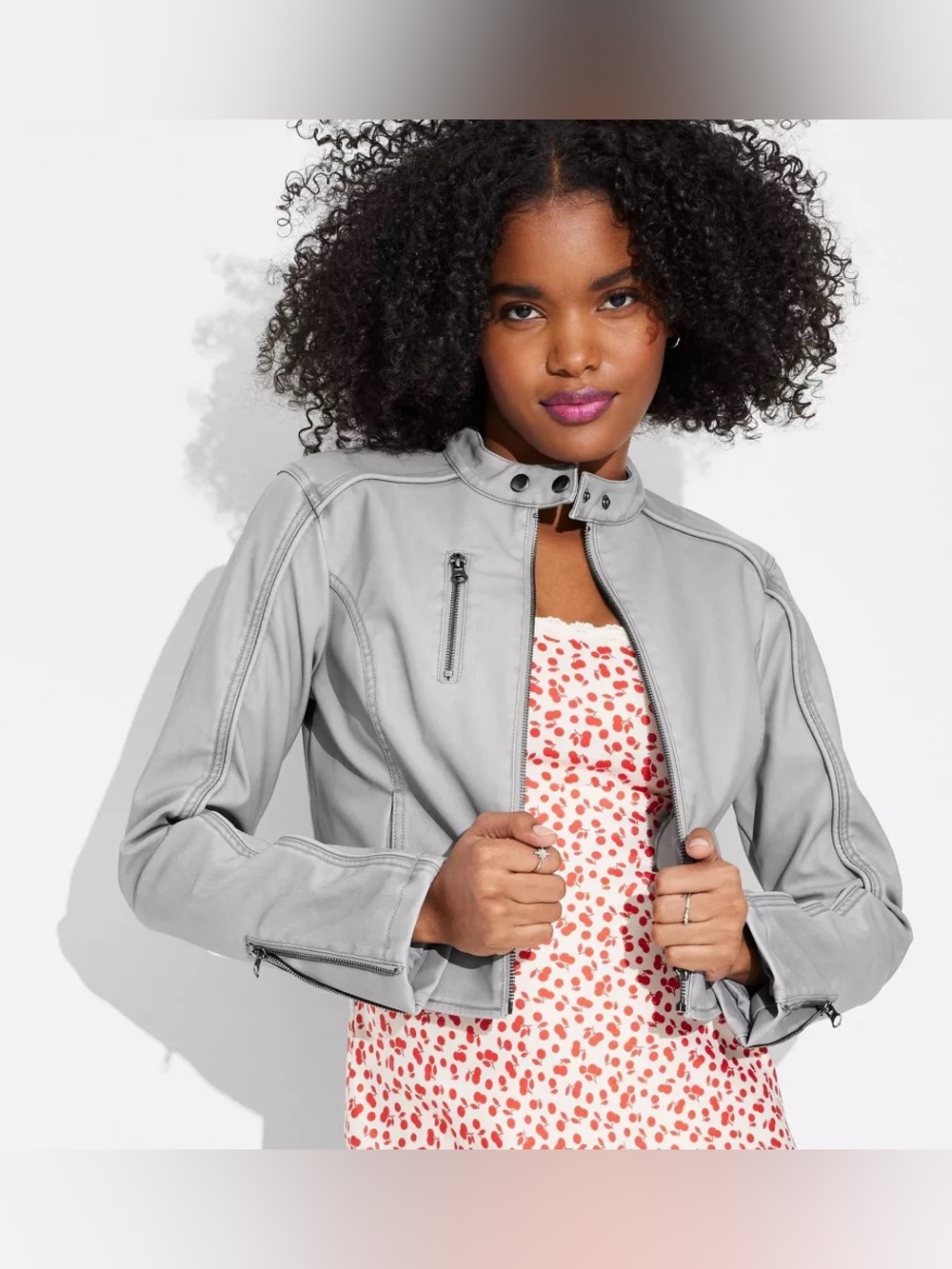 Light Gray Moto Jacket NWT